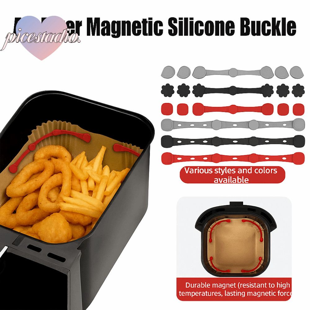 PICESTADIO Air Fryer Magnetic Silicone Buckle, Non-Scratch Design ที่ถอดออกได้ Air Fryer Magnets กระ