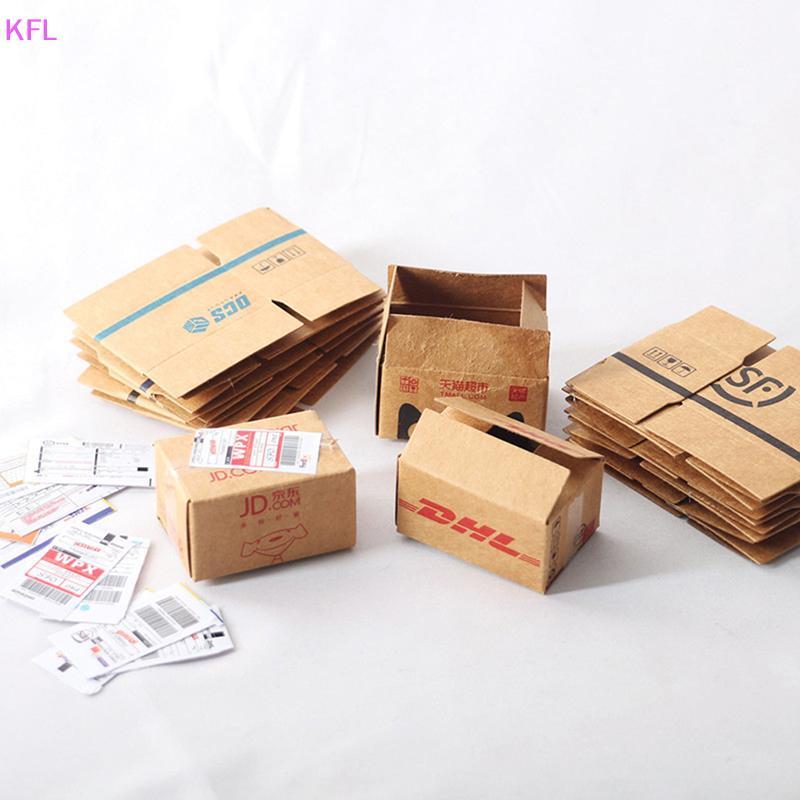 (KFL) 1Set Mini Carton Express Carton 1:12 Dollhouse Miniature Express Box Decor ของเล่นขายร้อน