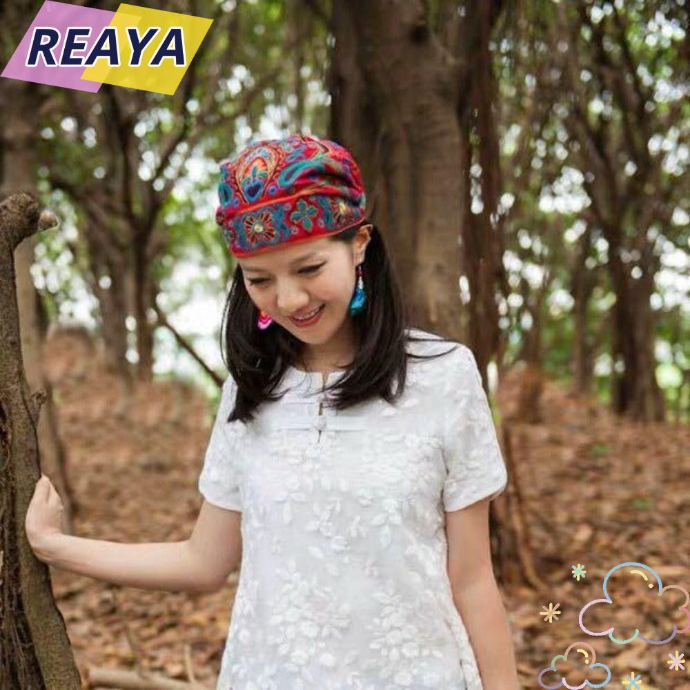 หมวกผ้าโพกหัว REAYA แบบวินเทจบานตะกร้า Mexicano สำหรับผู้หญิง