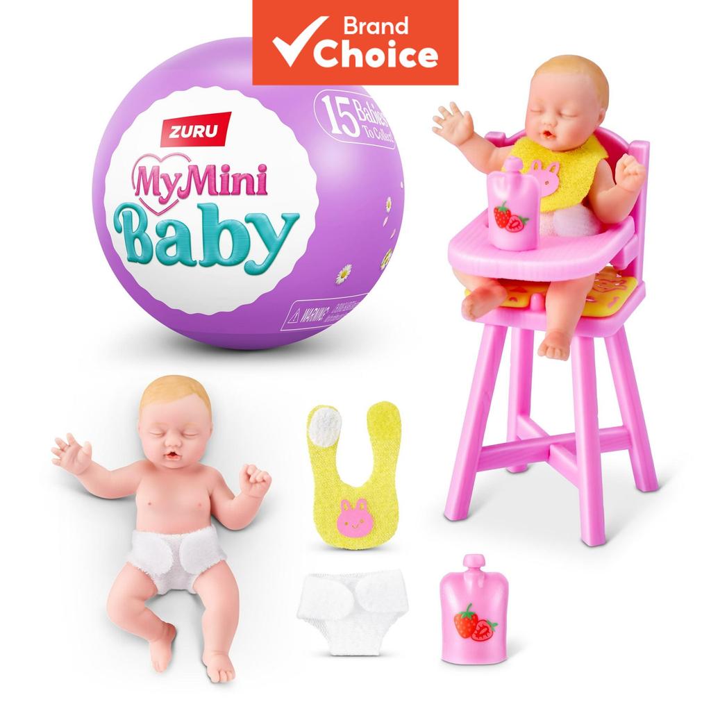 ZURU My Mini Baby Serie 2 ของเล่นสะสม 5 Surprise Mystery Capsule ที่สมจริง Miniature Baby Playset สําหรับสาวอุปกรณ์เสริมสุ่ม