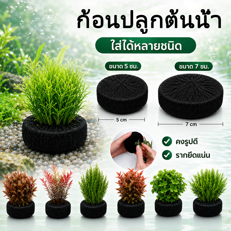 ทุ่นดิน ก้อนวาบิ แพ็ค 2 ชิ้น ก้อนวาบิคูสะ ดินปั้นสำเร็จรูป กลม 5/7 cm เลี้ยง เพาะ พัน มอส เฟิร์น ไม้ข้อ ไม้ พื้น จม น้ำ