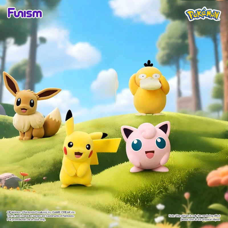 FUNISM Pokémon Flocking Series ผสม 1 Series กล่องตาบอดรูป,แฟชั่นกล่องตาบอดรูป,ของเล่นเคลื่อนย้ายได้,ของขวัญวันเกิดสะสมFigurineน่ารักโต๊ะของเล่น