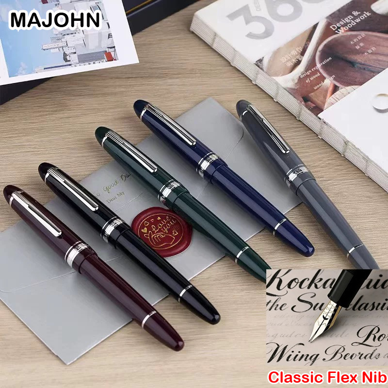 MAJOHN P136 Classic Flex Nib Fountain ปากกา Flexes Nib ปากกา Softness Flexare การปรับเปลี่ยนการเขียนปากกา ES ER สํานักงานโรงเรียนอุปกรณ์