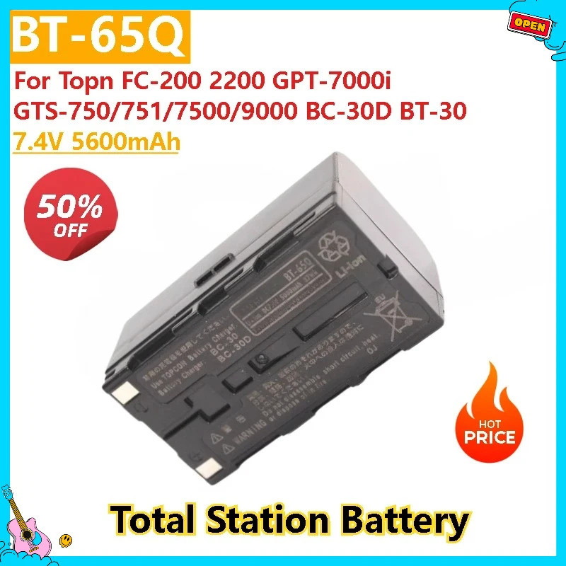 BT-65Q แบตเตอรี่ความจุสูง 5600mAh สําหรับ Topn GTS-750/751/7500/9000 FC-200 2200 BC-30D BT-30 Total 