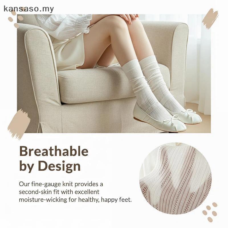 [KSA] ญี่ปุ่น JK Lolita ยาว Sos สําหรับผู้หญิง Hollow Out Design 1 คู่บางหลวม Fit Great สําหรับสาวหว