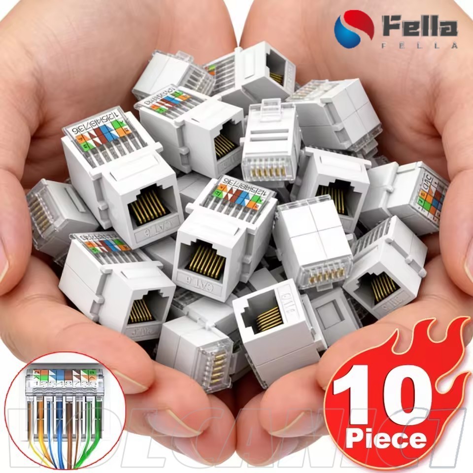 [AM3C] 3-10pcs Stable Signal Transmission Cat5e Cat6 Tool-Free Keystone Jack สําหรับแผงแพทช์ - ทนทาน Flame-Retardant RJ45 โมดูลเครือข่าย/ขายชั้นนํา