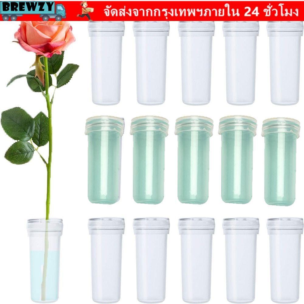 BREWZY ดอกไม้หลอดเก็บสด, 4 ซม./7 ซม. หลอดพืช PVC, แบบพกพาโปร่งใสดอกไม้น้ําหลอดดอกไม้บรรจุอุปกรณ์