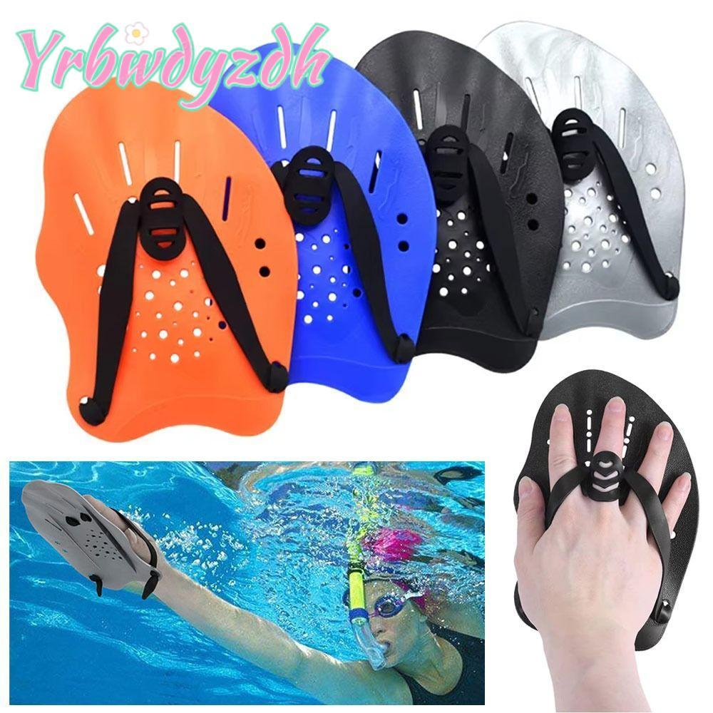 YRBWDYZDH 1 คู่พายว่ายน้ํา,ฟรีสไตล์เด็ก/ผู้ใหญ่ว่ายน้ํากบ Paddle,ทนทานปรับด้วยสายรัดซิลิโคนมือ Fins Flippers การฝึกอบรมว่ายน้ํา