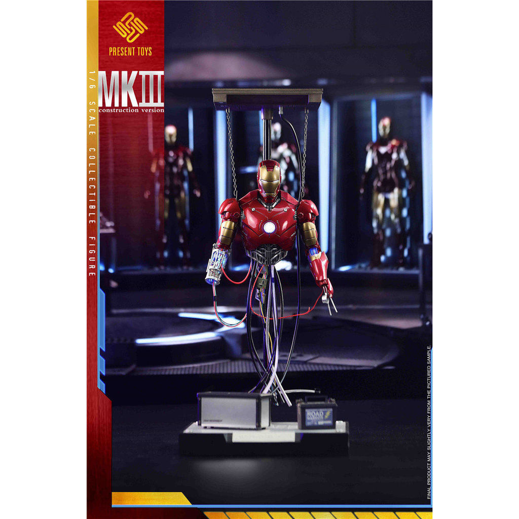 [Collection Boutique] Ready Stock PRESENT TOYS 1/6 Iron Man Collection Series MK-3 Paralysis Battle 