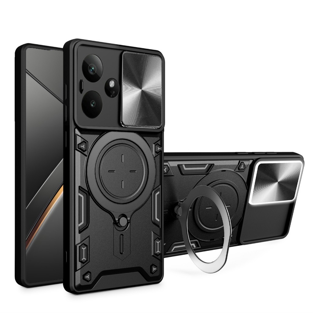 Realme GT7 - GT 7T - EvoX Army Flash Flip Lens Armor Case กันกระแทก