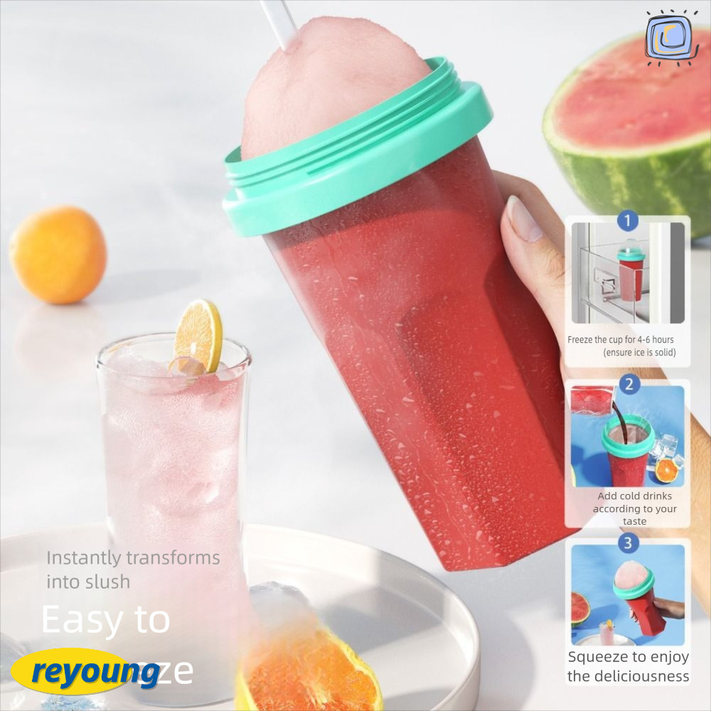 REYOUNG Slushy Maker Cup, Food Grade Quick-Frozen Juice Drink Bottle, Portable Large Capacity Cup fo