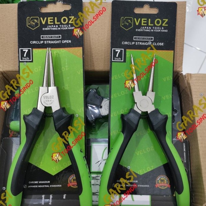 7" VELOZ JAPAN STRAIGHT SNAP RING PLIERS OPEN CLOSE 7 นิ้ว