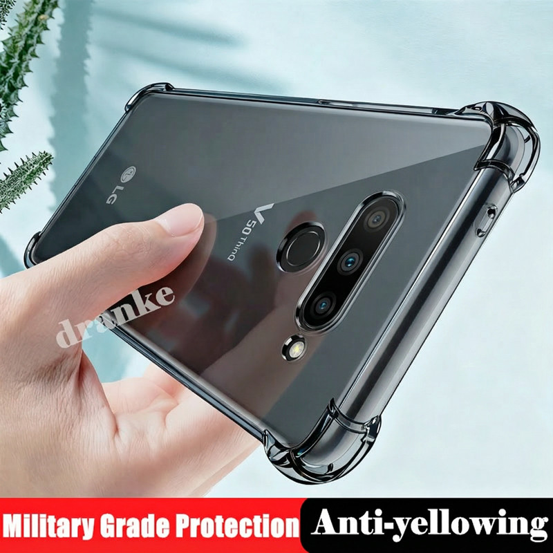 สําหรับ LG V50 ThinQ 5G LM-V500N LM-V500EM LM-V500XM LM-V450PM ยืดหยุ่นซิลิโคนเหลวใสกึ่งโปร่งใส Anti
