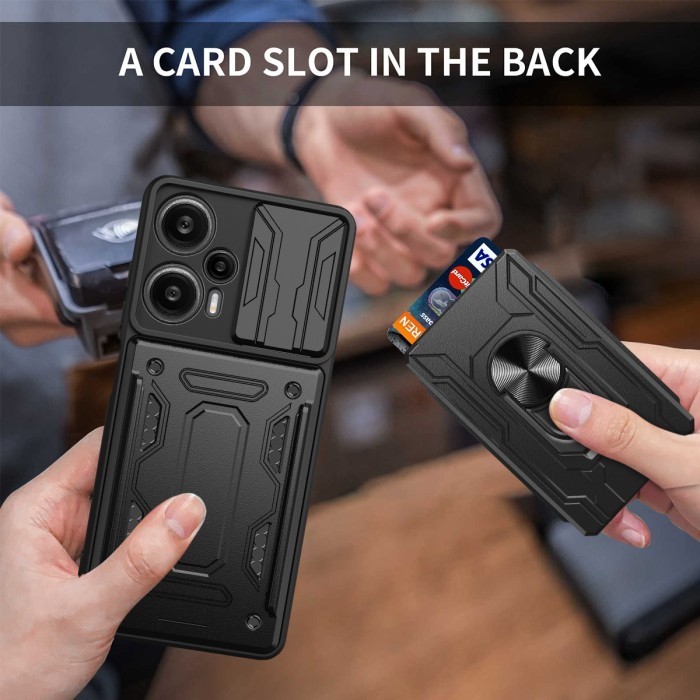 Xiaomi Poco F5 - CardX Flip Lens Card Ring Armor Case กันกระแทก