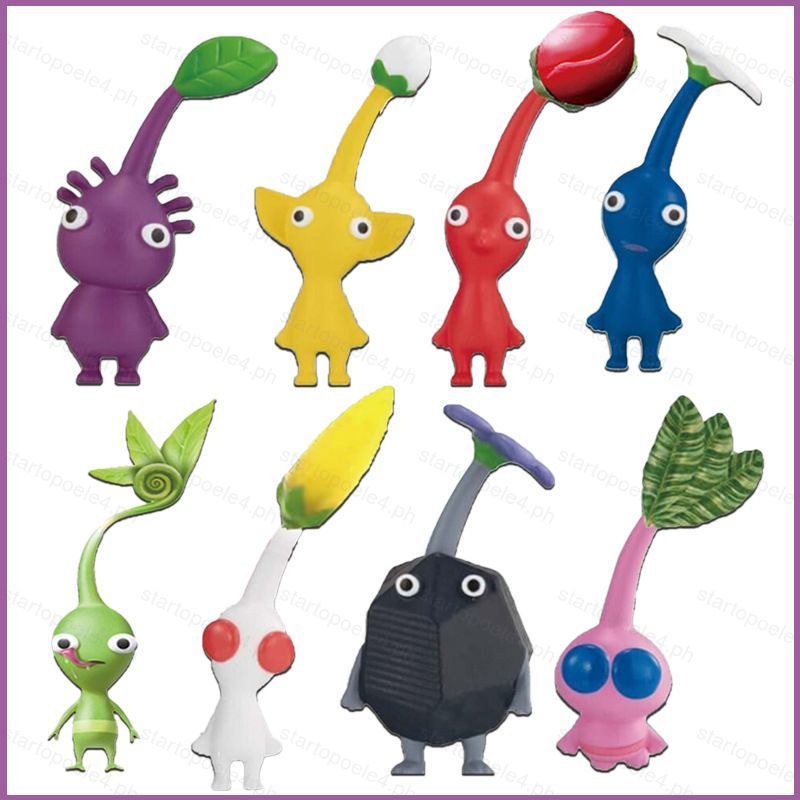 8pcs Pikmin Action Figure Pikmin 4 ตุ๊กตาของเล่นเด็กวันเกิดตกแต่งเค้กเครื่องประดับเด็กของขวัญ