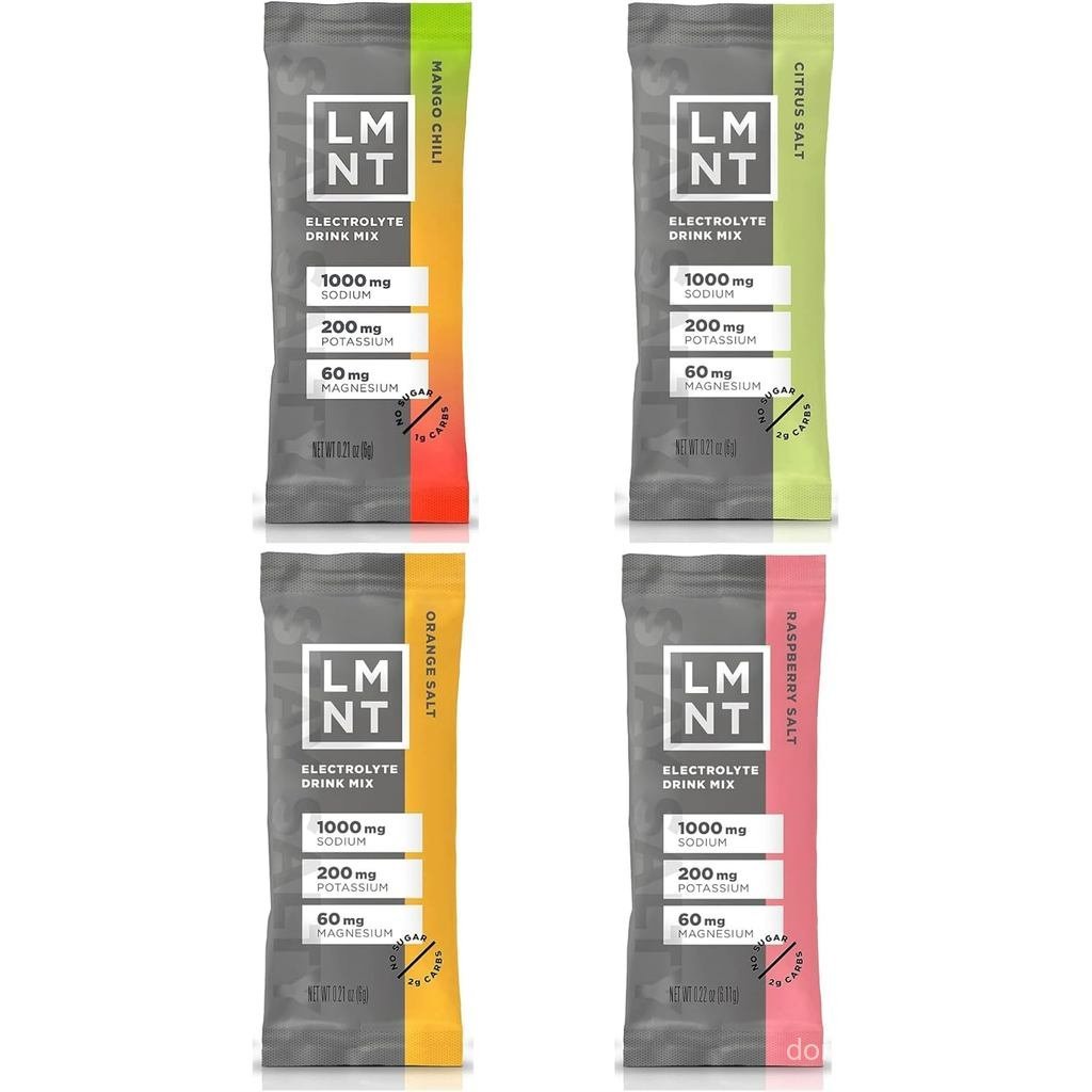 LMNT ซองผงอิเล็กโทรไลต์คีโต | ผงไฮเดรชั่นพาเลโอ | ไม่มีน้ําตาล ไม่มีส่วนผสมประดิษฐ์ | หลากหลายแพ็ค | 60 แพค