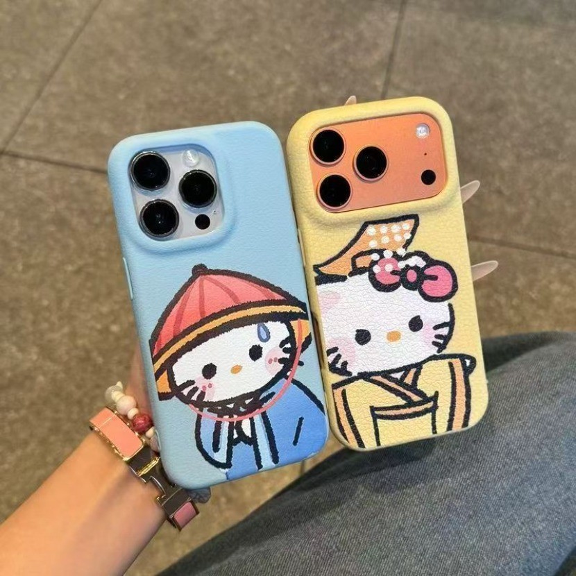 การ์ตูน Kt Cat คอสเพลย์เคสโทรศัพท์สําหรับ iPhone 17 16 15 14 13 12 11 Pro Max X Xr Xs Max 7 8 Plus S