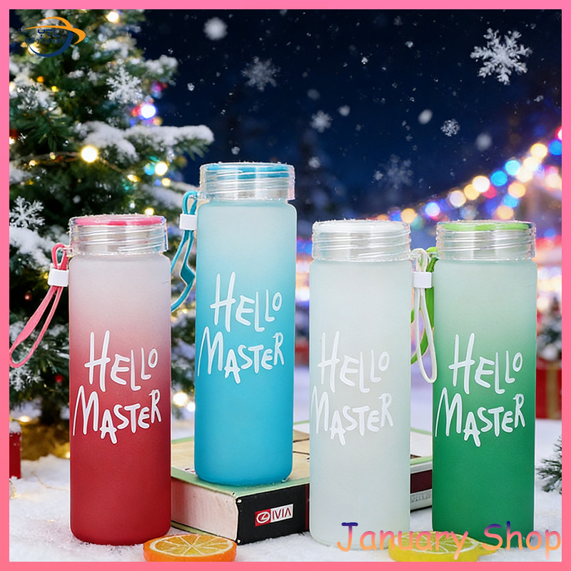 คริสต์มาส🎅ขวดน้ำ ขวดน้ำพลาสติก คละสี กระบอกใส่น้ำ 480ml💯/ราคาถูก สายซิลิโคน ทนความร้อน อย่างหนา ไม่แตกง่าย มีให้เลือก