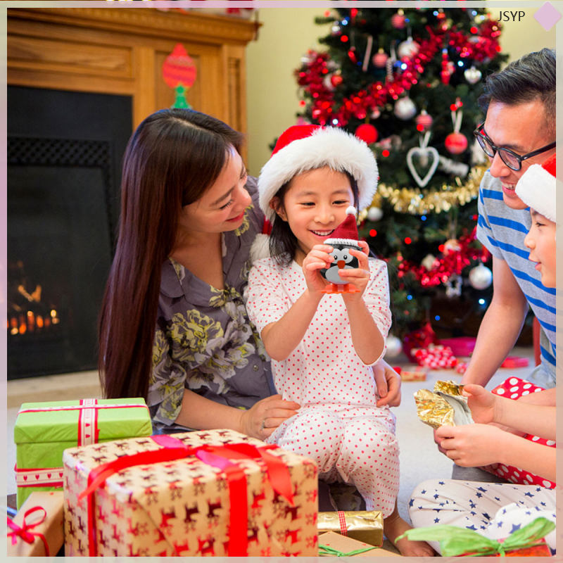 Holiday Wind up Toys การ์ตูน Penguin Mini Figurines เด็ก Hopping Clockwork Windup junshaoyipin