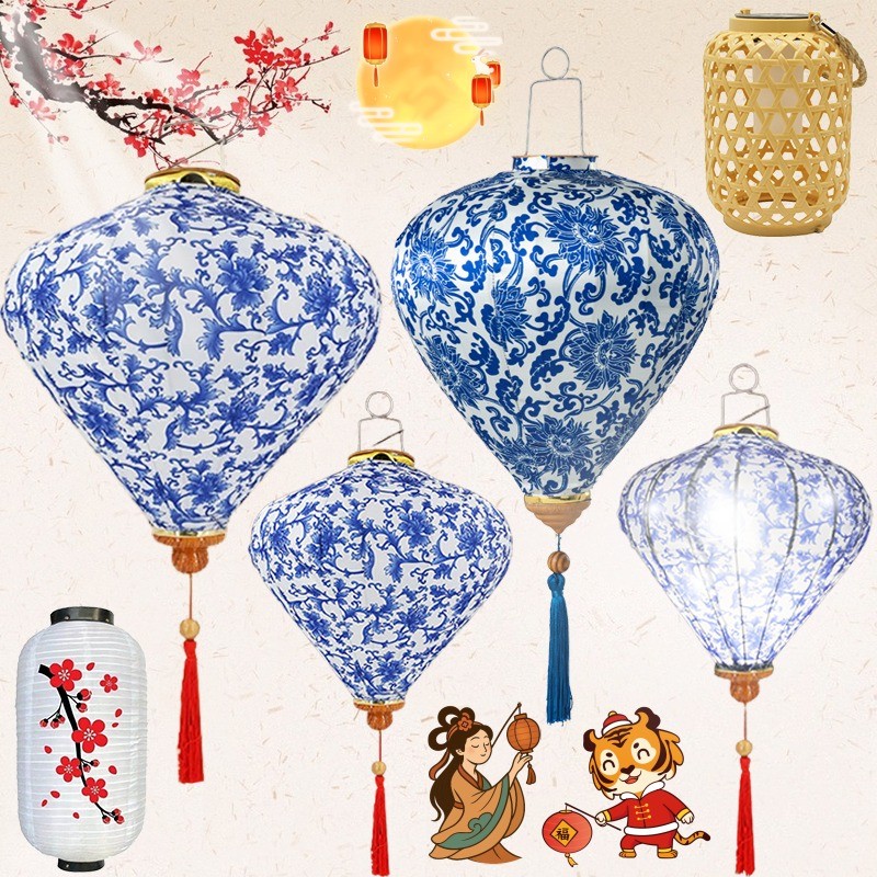 Decorative Outdoor Lantern ตกแต่งวันปีใหม่เอเชีย โคมไฟแขวนตกแต่ง โคมไฟเทศกาลChinese Hanging Lantern เทศกาลฤดูใบไม้ผลิ