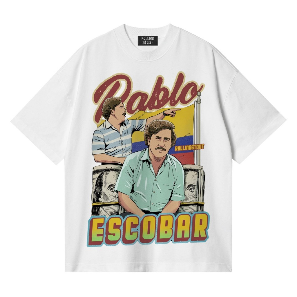 เสื้อยืด Rollingstout - Pablo Escobar Vintage | เสื้อยืดสีดํา