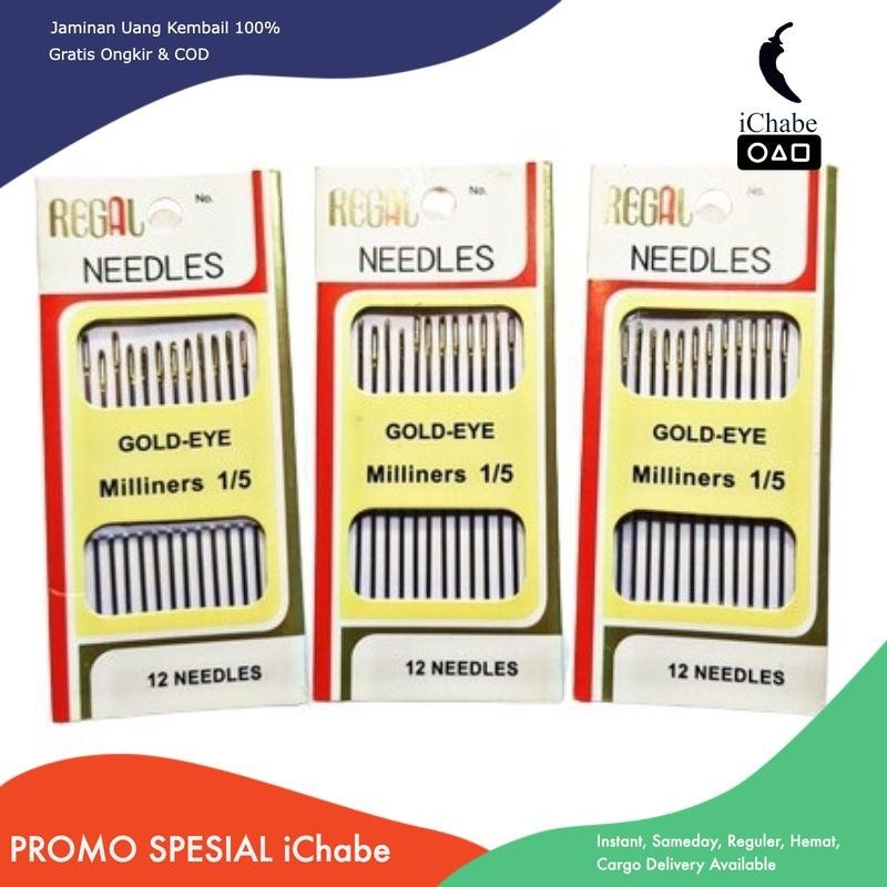 เข็มเย็บมือ Regal Gold Eye Millis 12 ชิ้น / เข็มเลื่อม Regal