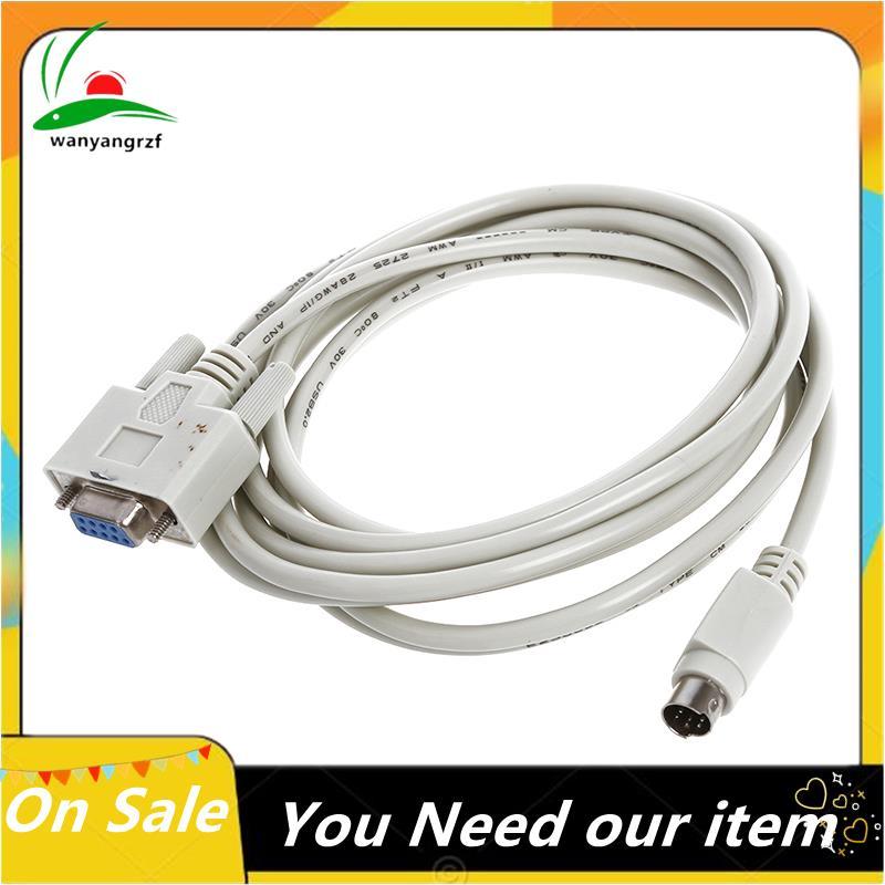 DB9P ถึง 8P Mini Din RS232 ดาวน์โหลดสายสีขาว 8.2 Ft สําหรับ PLC -EH