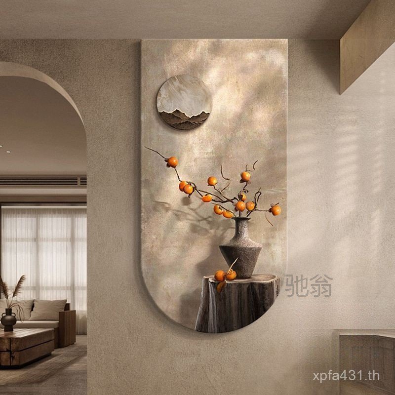 Lur Jifeng Entrance ตกแต่งภาพวาดลูกพลับลูกพลับ Ruyi ทางเดินทางเดินภาพวาด High-End Zen ห้องนั่งเล่นพื