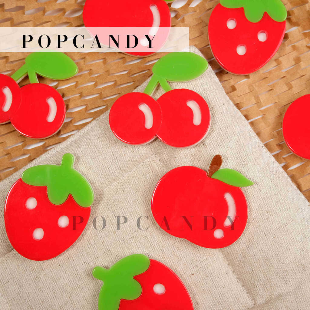 เครื่องประดับ ทําเอง จี้เครื่องประดับชิ้นอะคริลิอุปกรณ์การ์ตูนน่ารักผลไม้ชุดกระเป๋าแขวนสร้อยคอพวงกุญ