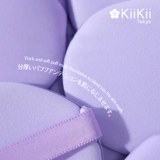 KiiKii พัฟแต่งหน้าคุชชั่นพื้นฐาน 3 ชิ้น สีม่วง ใช้ได้ทั้งแห้งและเปียก นุ่มไม่ระคายผิว