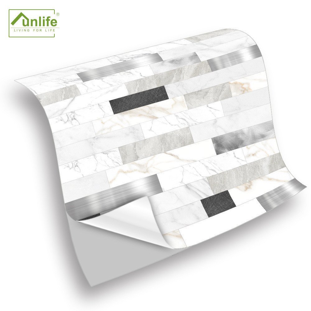 สติกเกอร์เซรามิค Funlife Funlife ชิ้น Self-Adhesive 25 โมเสค SJ052 เลียนแบบโลหะ Marble Space Texture