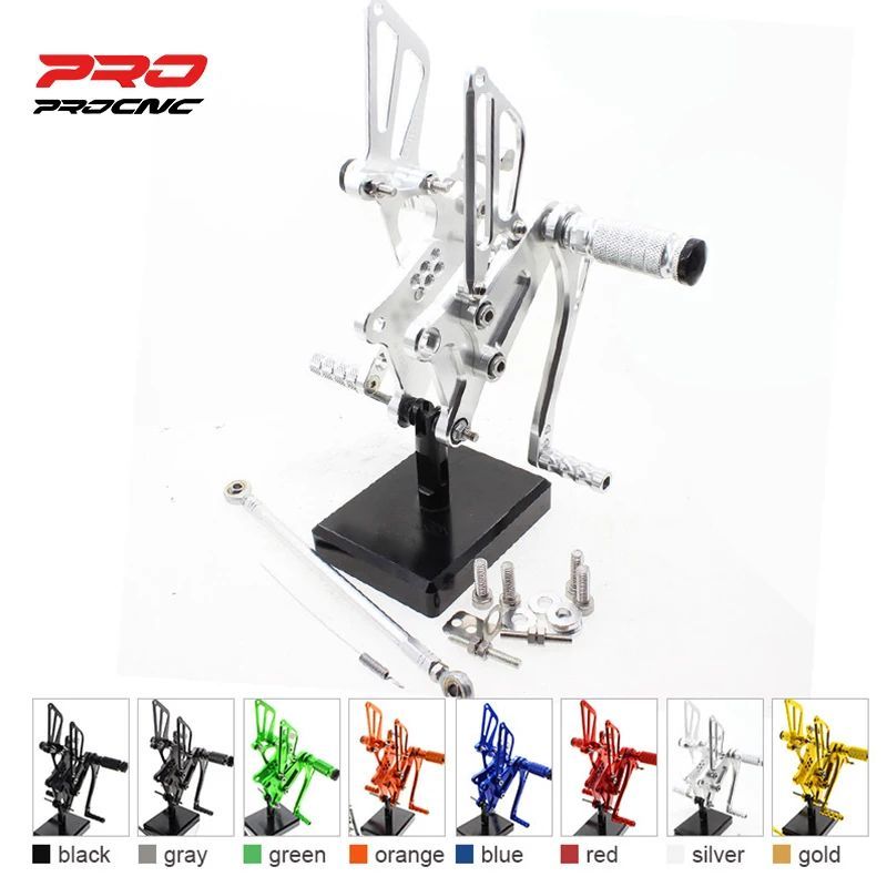 สําหรับ Honda VFR400 NC30 RVF400 NC35 VFR 400 NC 30 อลูมิเนียมปรับรถจักรยานยนต์ Rearset เท้า Footpeg