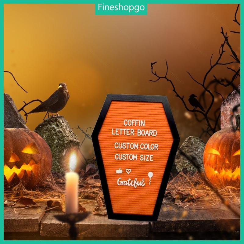 Fine Gothic ข้อความ Board Coffin Felt Letter Board Letter Sign Board สําหรับฮาโลวีน