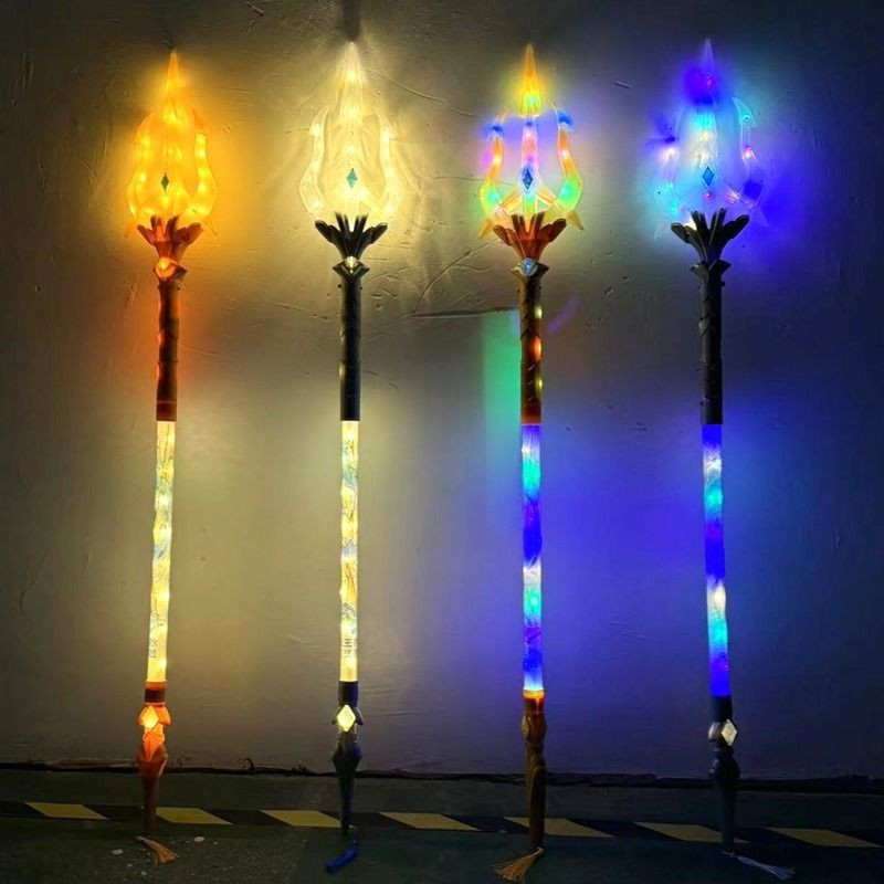 Hot Sale#New Glowing Sword Weapon Prop Aquaman Trident Sound Effect Light Disassembly Two-in-One Fla