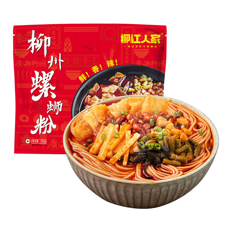 สินค้าใหม่พร้อมสต็อก Liujiang บะหมี่หอยทาก Liuzhou ของผู้คน 350g * 1 ถุงบะหมี่หอยทากพิเศษ Guangxi Li