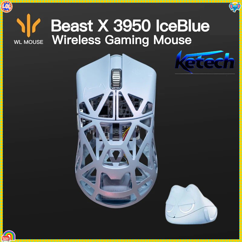 WLMOUSE BEAST X MINI PRO IceBlue Omron Light Magnesium Mouse 36g เมาส์สําหรับเล่นเกม FPS ไร้สายน้ําห