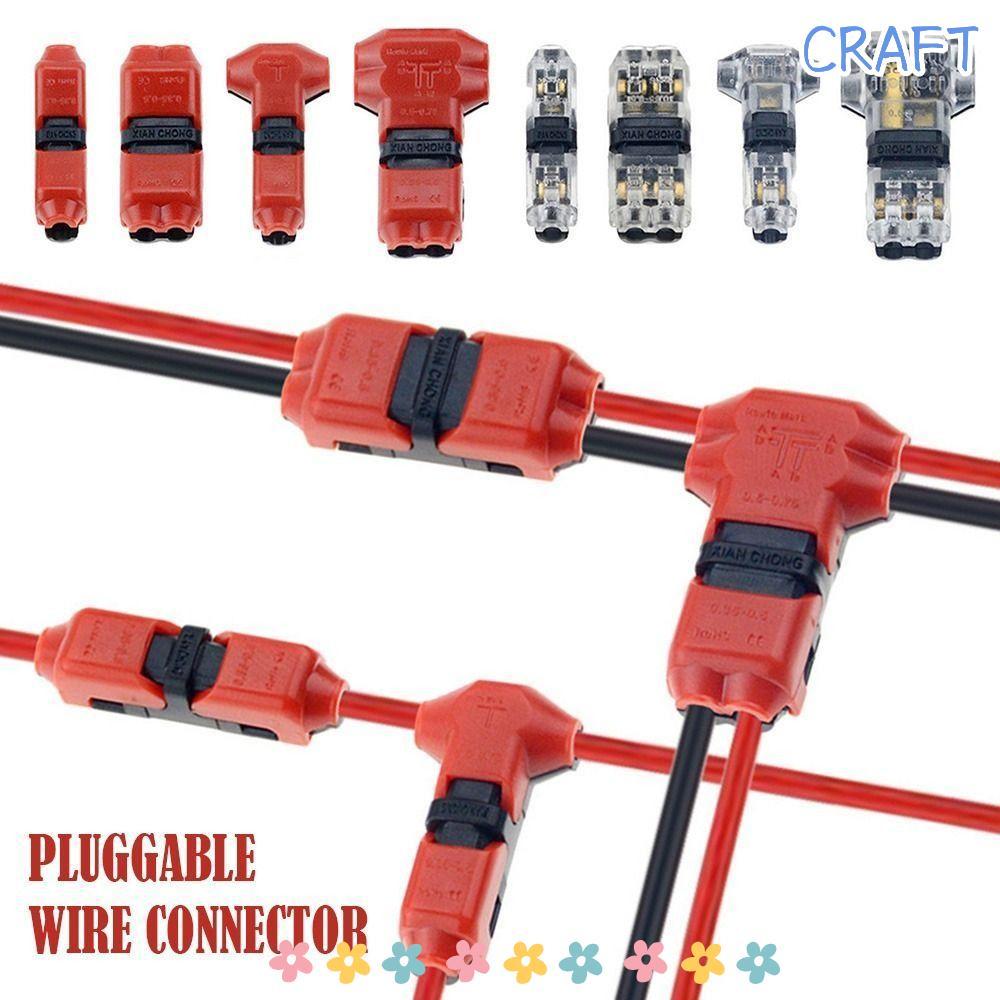 CRAFT 1 ชิ้นสายไฟ Crimp,สําหรับสายไฟ 8-22AWG Pluggable Wire Connector, 2Pin รถตัวเชื่อมต่อ Quick Spl