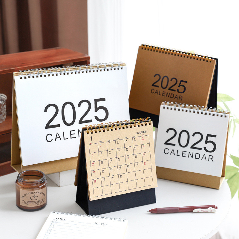 2025 วันส่งท้ายปีเก่า Creative Fresh Office สไตล์ Muji ปฏิทินเรียบง่าย Notes Planner ปฏิทินประจําปีป
