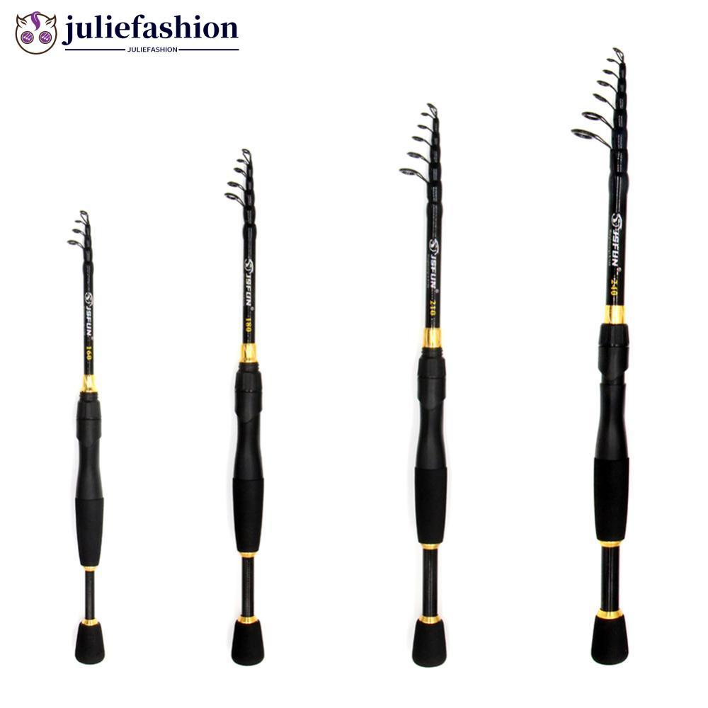 JULIEFASHION 1.6/1.8/2.1/2.4M Telescopic คาร์บอนไฟเบอร์ตกปลา Rod น้ําหนักเบาแบบพกพา Spinning Rod Str