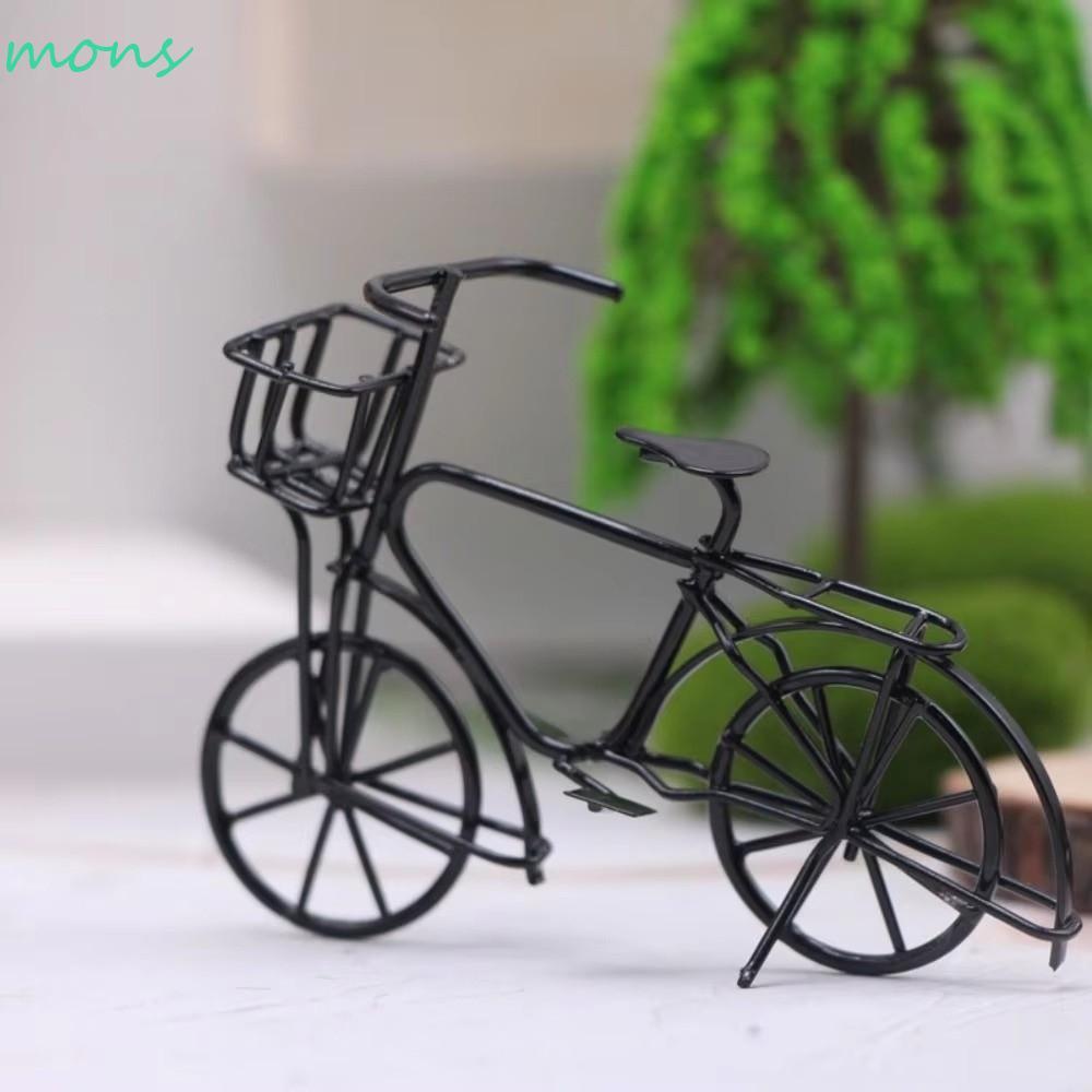 MONS Bike Miniatures, Iron Art Handmade Bicycle Model, Vintage Mini Simulation Old-fashioned Bicycle