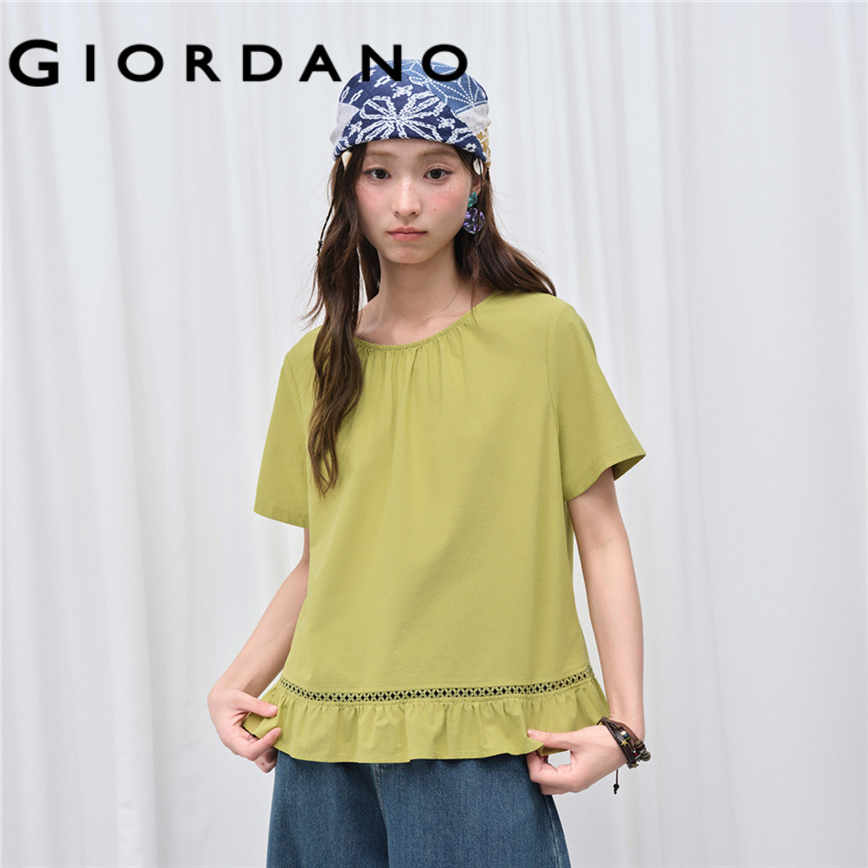 GIORDANO WOMEN Women Stitched T-Shirt 18326511
