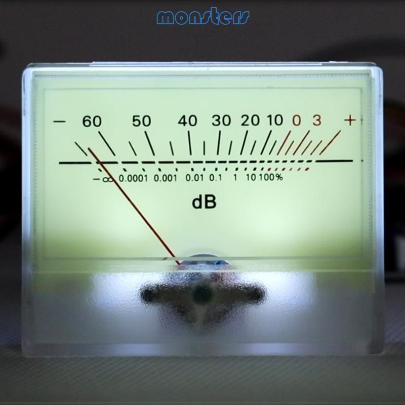 Mon Stability VU Meter พร้อมขนาดใสขนาดเล็ก VU Meter พร้อมไฟแบ็คไลท์สีขาว