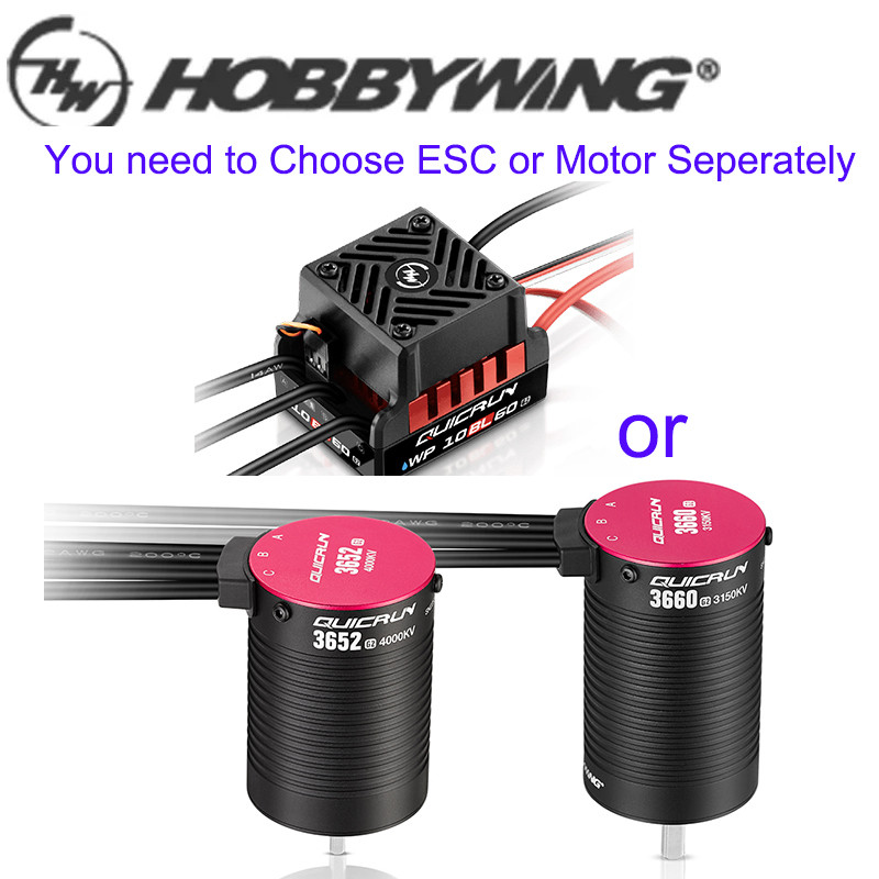 Hobbywing QuicRun WP 10BL60 G2 กันน้ํา brushless ESC 3652SL G2 3660SL G2 มอเตอร์สําหรับ 1/10 RC รีโมทคอนโทรลรถรุ่นรถ