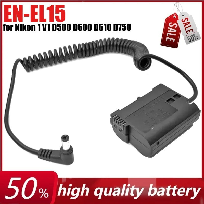 EN-EL15 Dummy แบตเตอรี่ EP-5B DC Coupler สําหรับ Nikon 1 V1 D500 D600 D610 D750 D7000 D7100 D7200 D8
