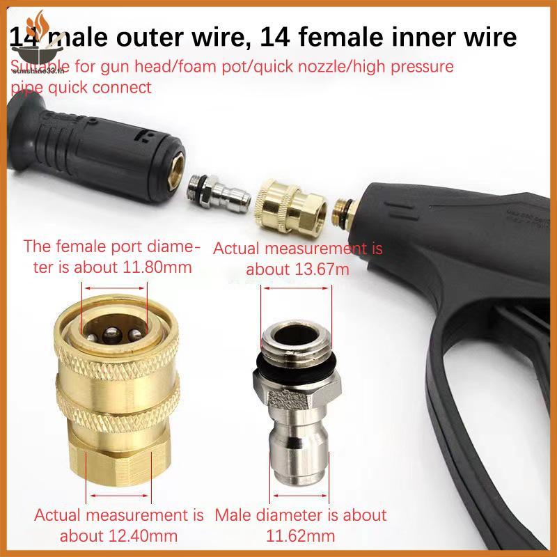 THSUN ข้อต่อเครื่องซักผ้าความดันสําหรับข้อต่อสวนอะไหล่ทดแทน 1/4 Qui Connector เครื่องทําความสะอาดแรงดันสูง Connector TH