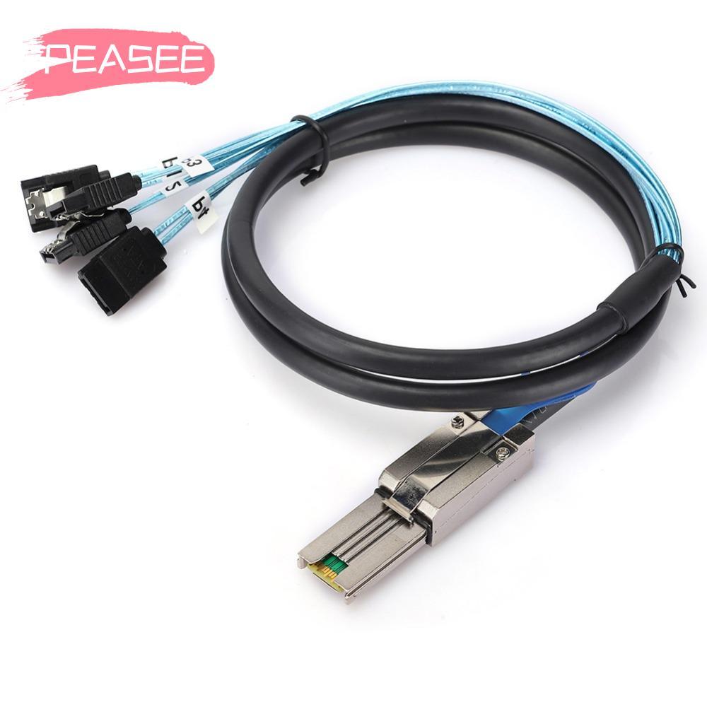 [PEASEE] SFF-8088 สายเคเบิล 26P ถึง 4 X SATAs, สายเคเบิล SAS ขนาดเล็ก 6Gbps 1 เมตร, สายเคเบิลฮาร์ดได