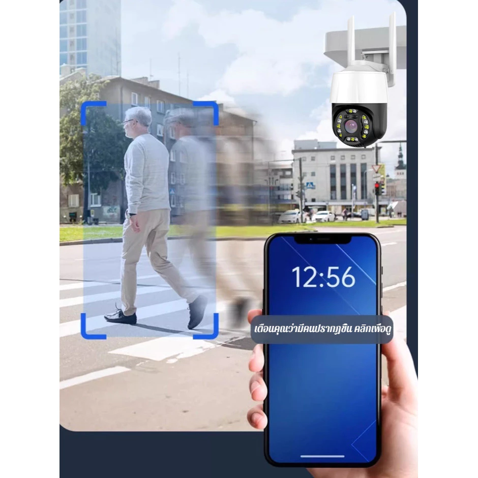 กล้องวงจรปิด WIFI กลางแจ้ง 360 องศา ระบบเสียงสองทาง thumbnail 8