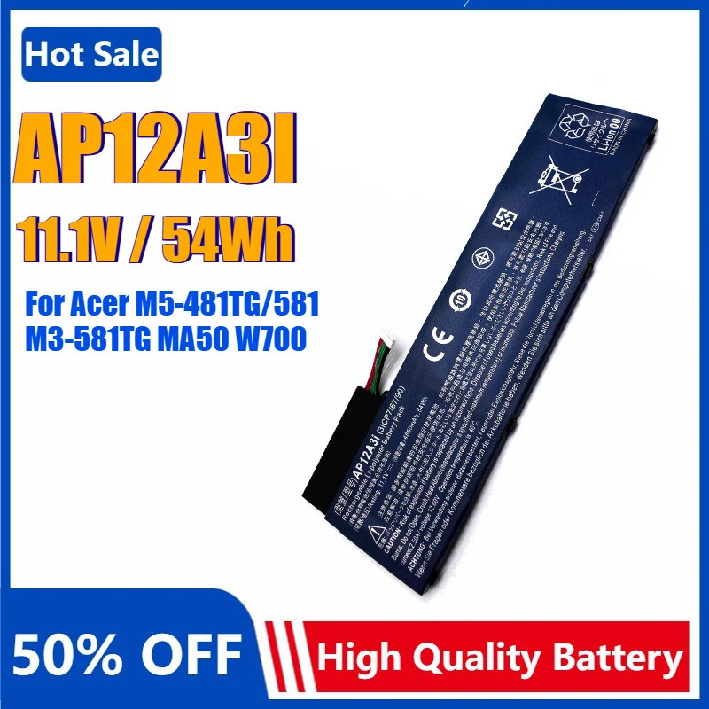 AP12A3I แบตเตอรี่แล็ปท็อปสําหรับ Acer TravelMate P645-M P658-MG P645-SG P648-G3-M X483-6691 M5-481T 