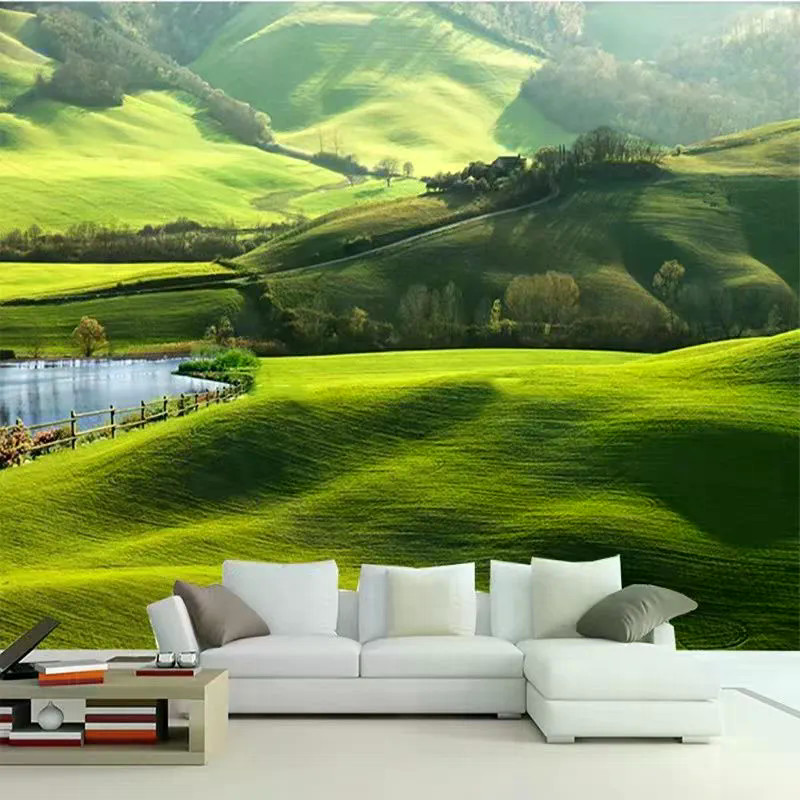 Stereo Green Forest Live Streaming Background Cloth Wallpaper,Full-Size Natural Scenery Mural for Ho