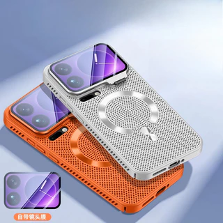 ตาข่ายกระจายความร้อนเคสโทรศัพท์แม่เหล็กสําหรับ XIAOMI 17 15 Ultra 17 Pro max 17Pro เลนส์ฝาครอบวงเล็บ anti drop shell Hard ฝาครอบป้องกัน + ผู้ถือแหวนหมุน